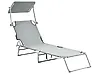 Sun Lounger FOLIGNO Reclining Metal Grey
