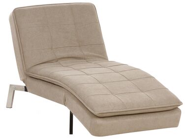 Chaise longue de tela beige LOIRET