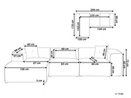 Corner Sofa 3 Seater DOLVA Corduroy Light Grey Right Hand_976318