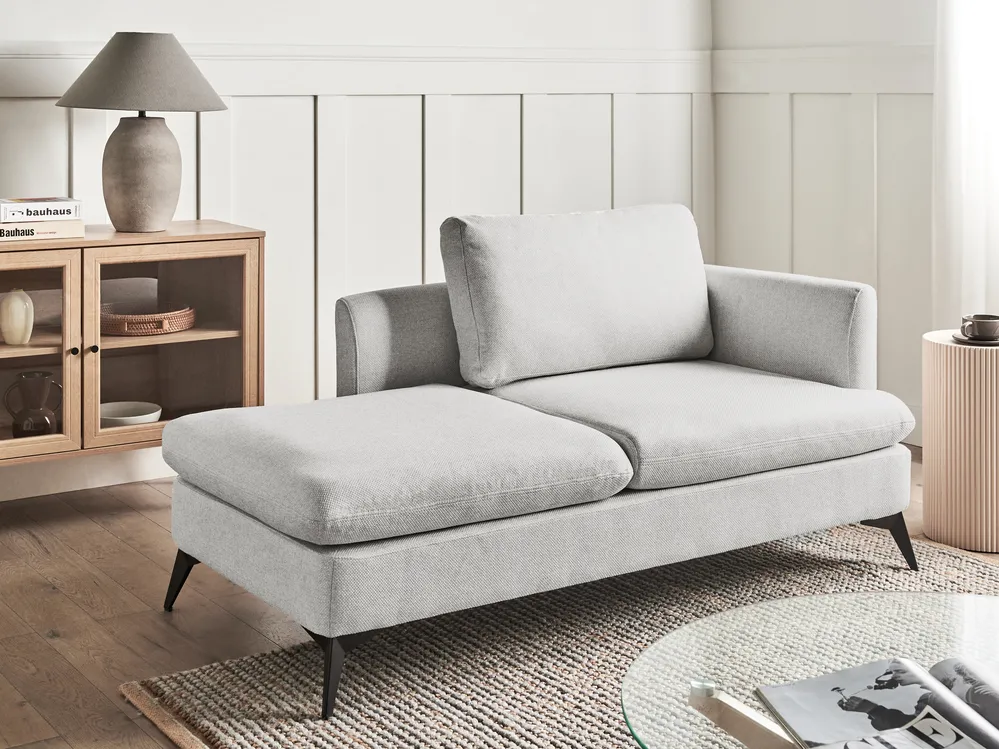 Right-Hand Chaise Longue SIEVOZ Fabric Light Grey_978683
