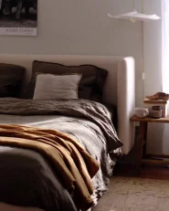 Bett mit Lattenrost Samtstoff ARETTE 160 x 200 cm Hellbeige_1175091