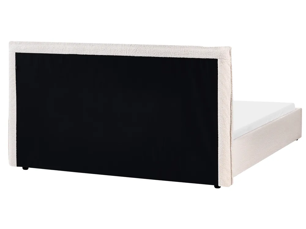 Lit à eau Bouclé LAVAUR 160 x 200 cm Blanc cassé_985855