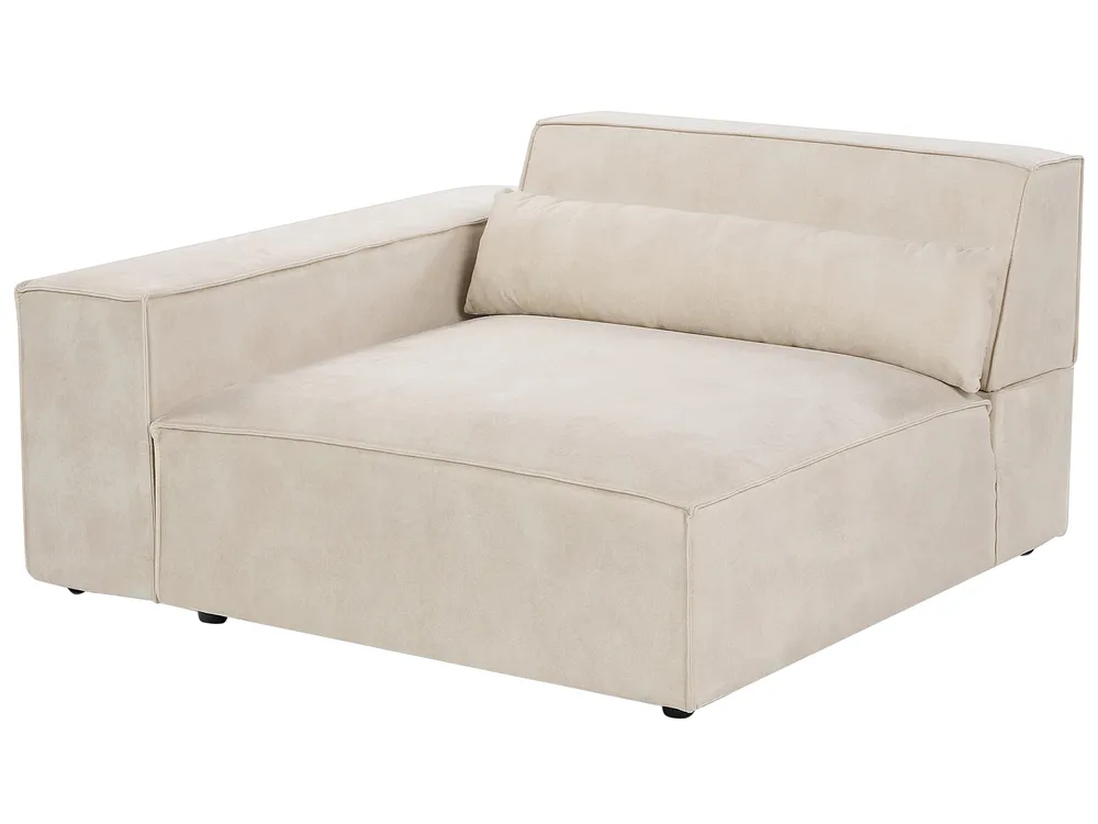 Modular Sofa 2 Seater HELLNAR with Ottoman Velvet Light Beige_910876