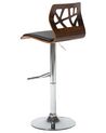 Swivel Bar Stool Dark Wood with Black PETERSBURG_713224