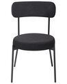 Lot de 2 chaises de salle à manger en tissu bouclé noir ALLISON_929083