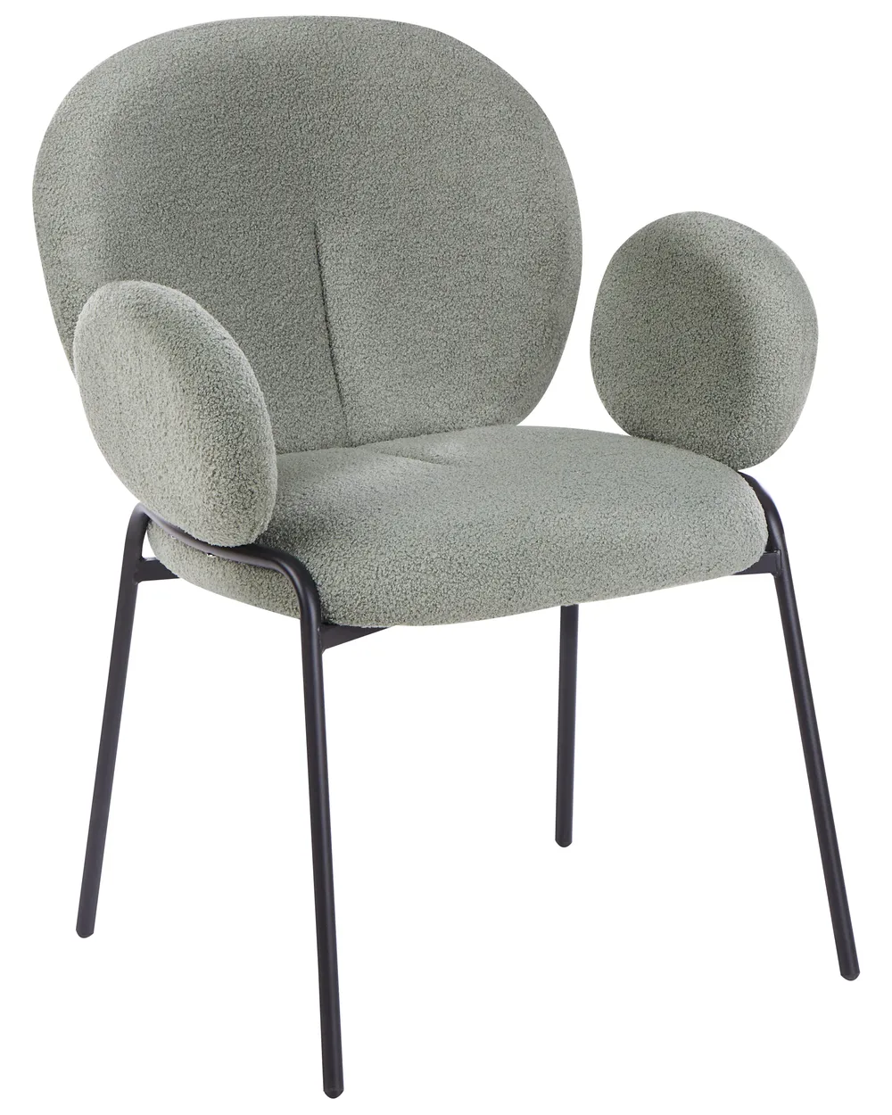 Set di 2 sedie da pranzo ELY Bouclé Verde chiaro_930192