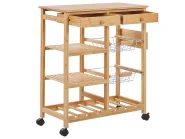 Kitchen Trolley MORINO Bamboo Wood Light Brown_797877