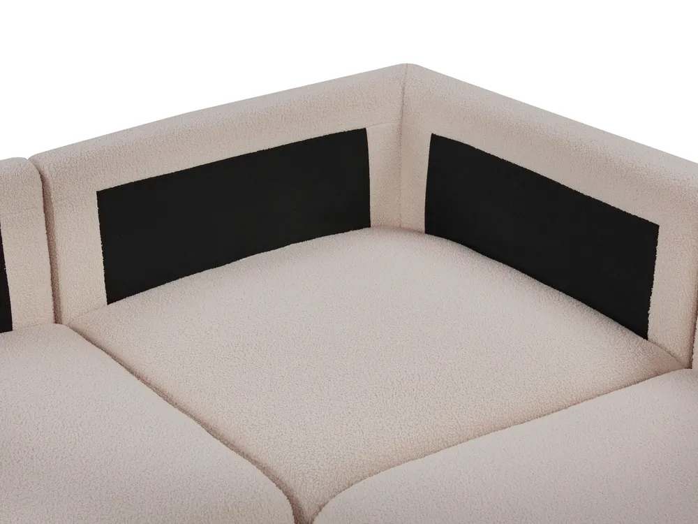 Divano angolare modulare 5 posti KIVVIK Bouclé Beige Lato destro_1045664