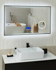 LED Bathroom Mirror ONLAY 100 cm 60 cm Silver | Beliani.co.uk