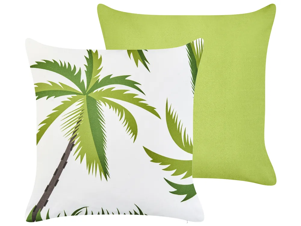 Set of Outdoor Cushions SEASIDE Plant Pattern 45 x 45 cm Green