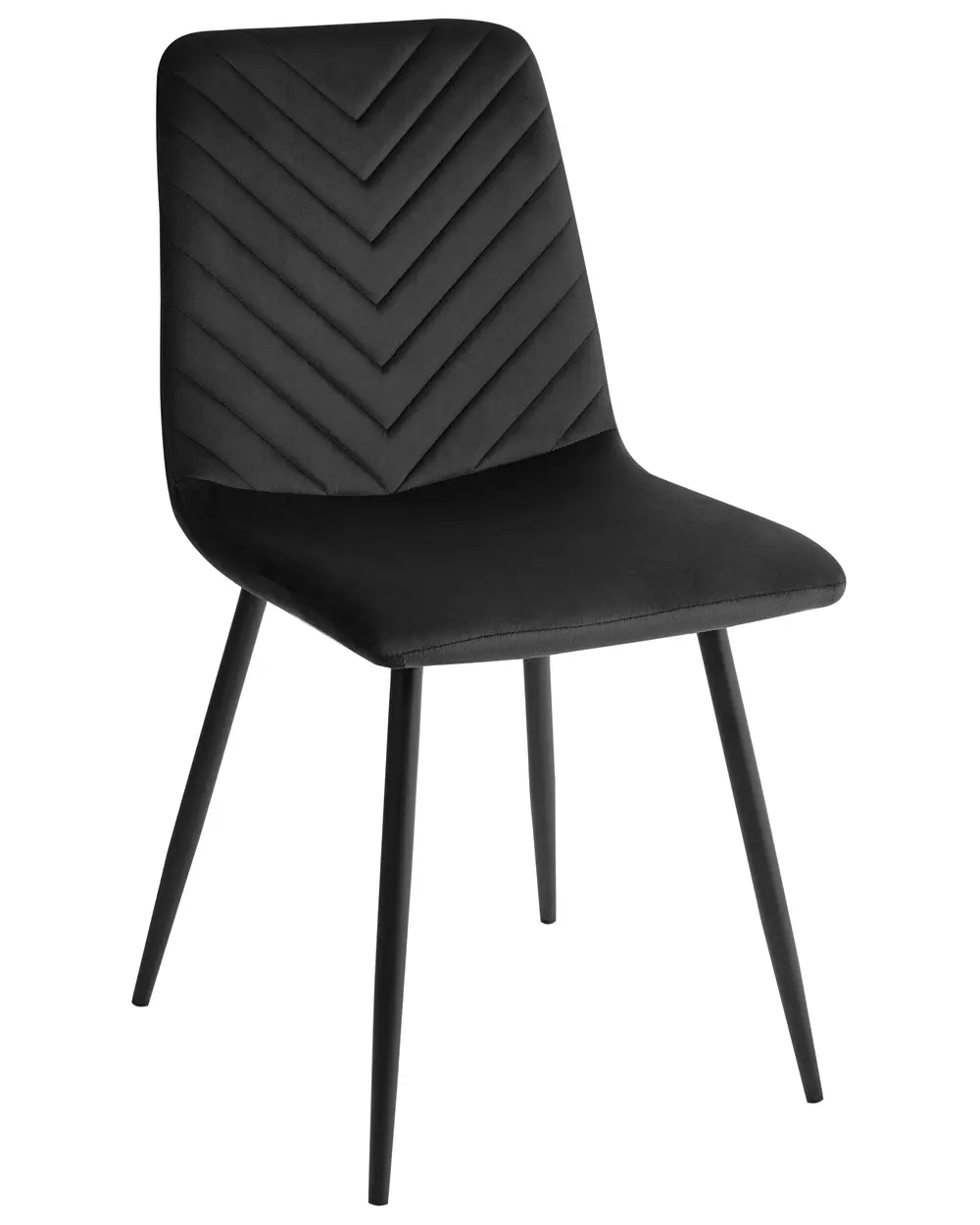Hallowood Furniture Cullompton - Set di 2 sedie da pranzo con gambe in metallo nero, moderne ed eleganti con schienale in tinta unita, colore: grigio argento, con rivestimento in velluto per casa