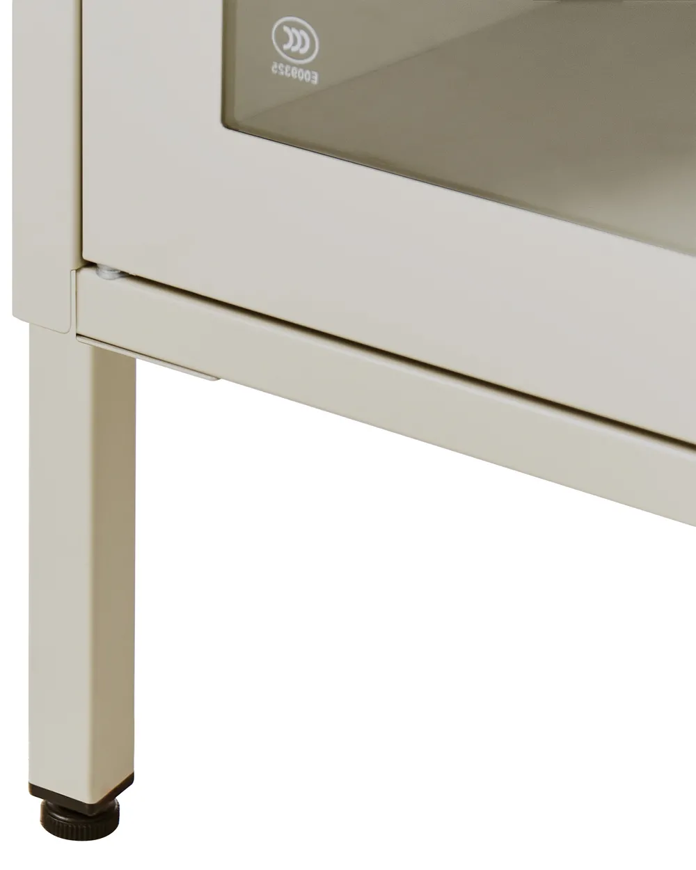 Witryna ze szklaną gablotą ESHOLT 80 cm Metal Jasnobeżowy_1043171