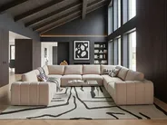 Modular U-Shape Sofa 8 Seater KIVVIK Boucle Beige_1045878