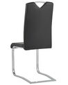 	Conjunto de 2 sillas de comedor de piel sintética negro/plateado PICKNES_790013