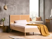 Bed PE Rattan MONPAZIER 120 x 200 cm (EU Small Double) Light Brown_1037752