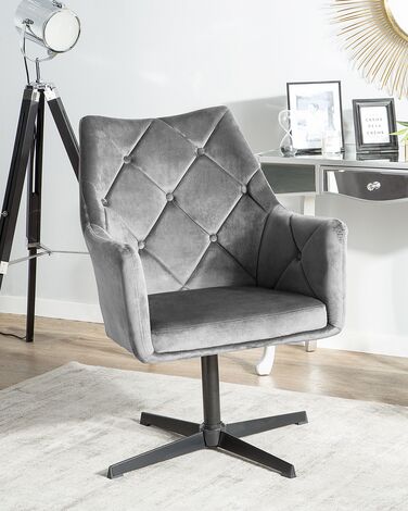 Velvet Armchair Dark Grey VAKSALA