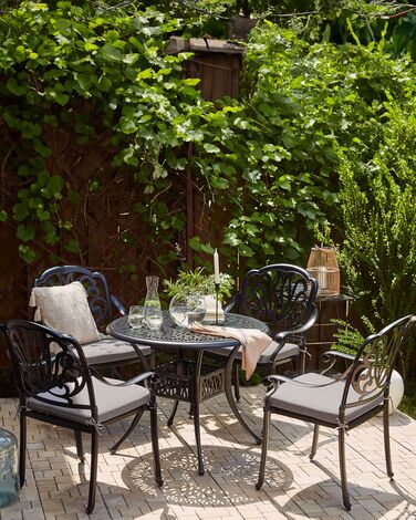 Set of 4 Garden Chairs Black ANCONA