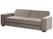 Sofa Bed 3 Seater AROLE Fabric Brown_1056594