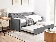 Trundle Bed Velvet MONTARGIS 90 x 200 cm (EU Single) Light Grey_1178094