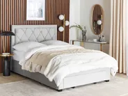 Bett mit Schubladen LIEVIN Samtstoff Hellgrau 140 x 200 cm_858054