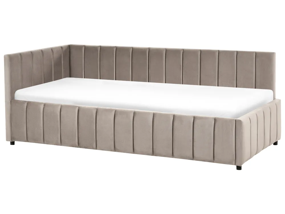 Letto da giorno Velluto LISIEUX 90 x 200 cm Tortora