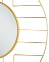 Metalowe okrągłe lustro ścienne ø 60 cm złote HESDIN_904351