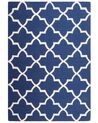 Tappeto rettangolare in cotone blu 160x230 cm SILVAN_797294