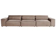 Modular Sofa 3 Seater HELLNAR Fabric Light Brown_912234