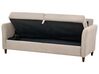 Háromszemélyes tópszínű kárpitozott kanapé ágyneműtartóval MARE_918602