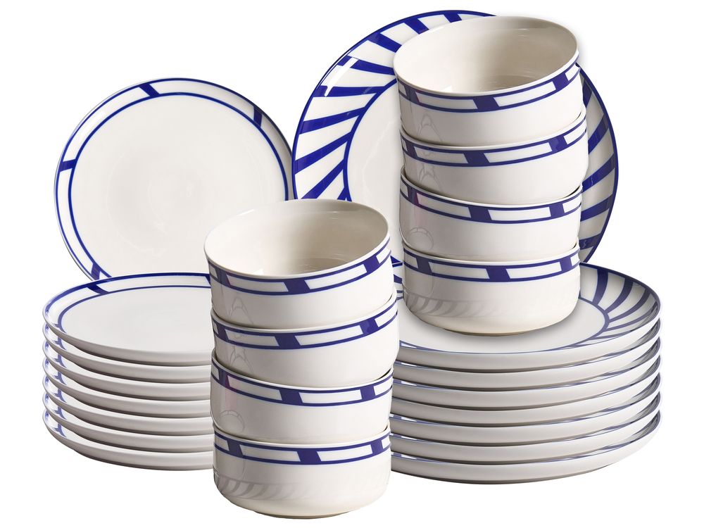 Vajilla de 24 piezas SHISO Porcelana Blanco/Azul