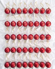 Set of 40 Baubles WINTERGLOW Glass Red_1192077