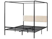 Four Poster Bed Metal MIRABEAU 160 x 200 cm (EU King Size) Black_1033519