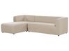 Right Hand Fabric Corner Sofa Beige LAXA_894111