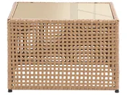 Garden Sofa with Table 4 Seater OMEGANA Modular PE Rattan Light Beige_1040503
