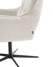Swivel Armchair MOLLE II with Footstool Fabric Light Beige_966539