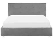 Bett mit Stauraum LORIENT Samtstoff Hellgrau 160 x 200 cm_827079