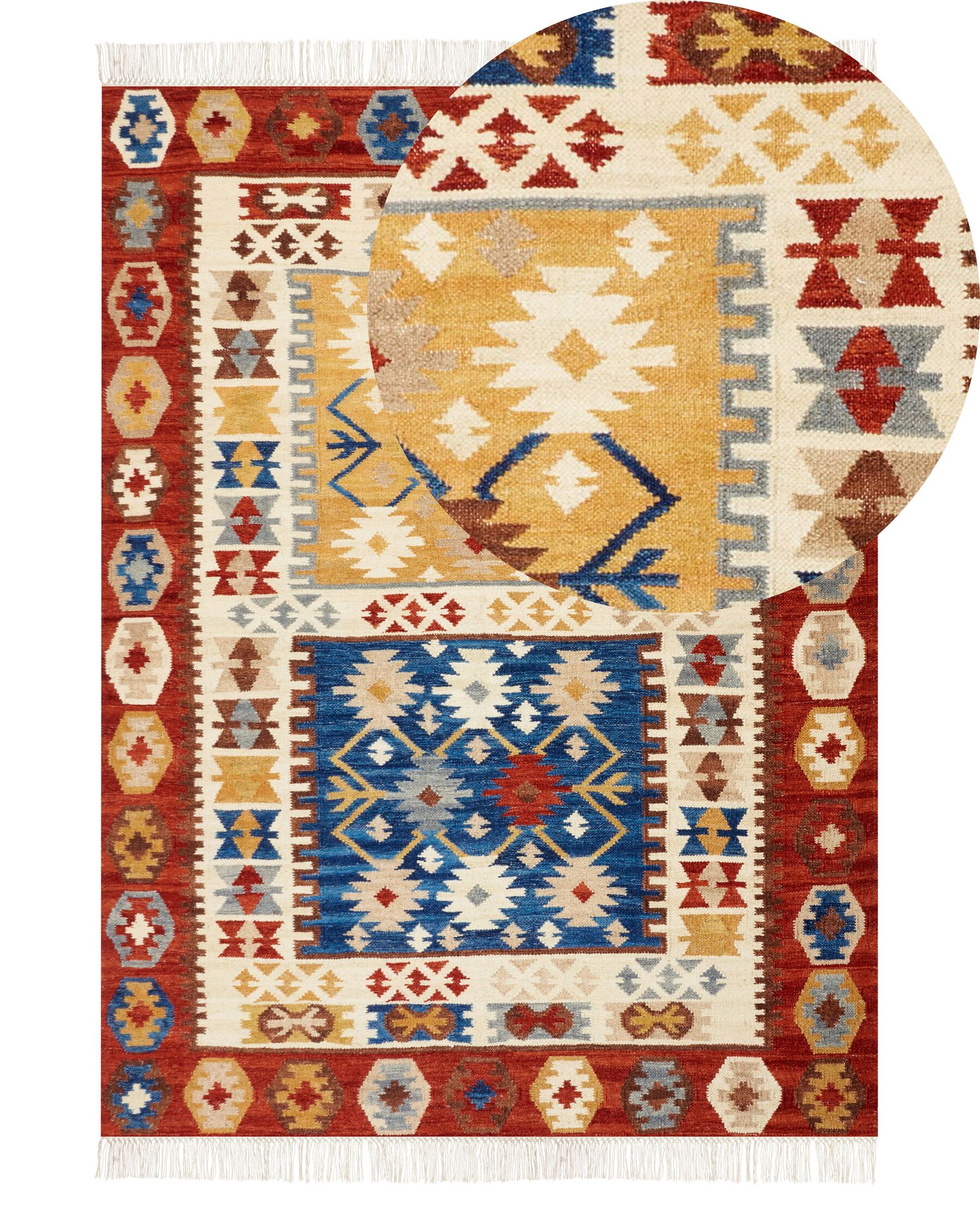 Vlnený kelímový koberec 140 x 200 cm viacfarebný VOSKEHAT_858409