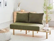 Divano 2 posti SALO con tavoli Bouclé Verde scuro_932536