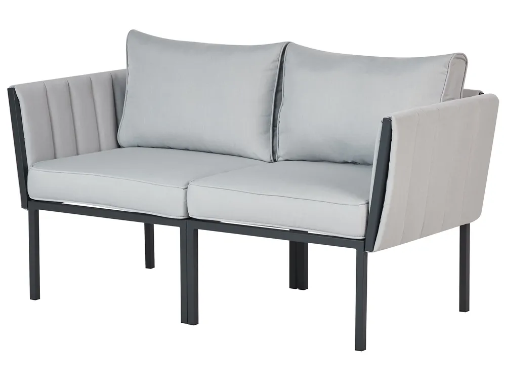 Garden Lounge Set with Table 5 Seater SKALA Metal Light Grey_934644
