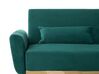 Háromszemélyes smaragdzöld bársony kanapéágy EINA_729293