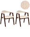 Lot de 2 chaises de salle à manger ONECO Bois Marron/beige clair