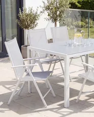 Garden Dining Set 6 Seater CATANIA Metal Grey_1101638