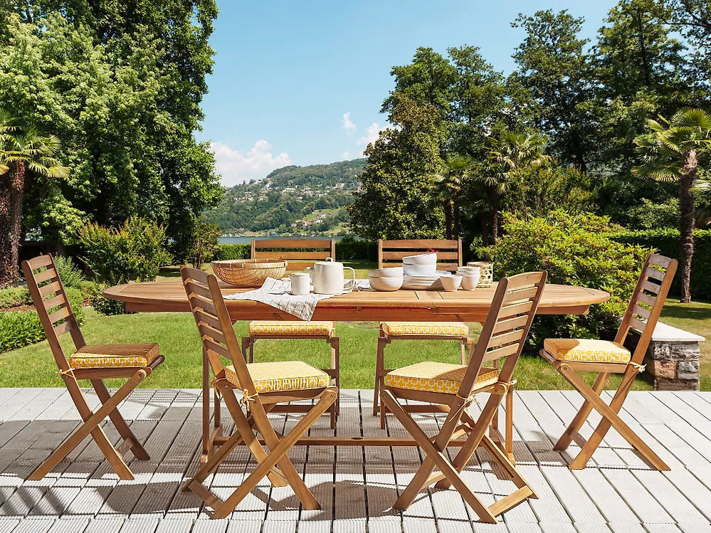 Set di 6 cuscini per sedie TOLVE 39 x 31 cm Giallo_1180095