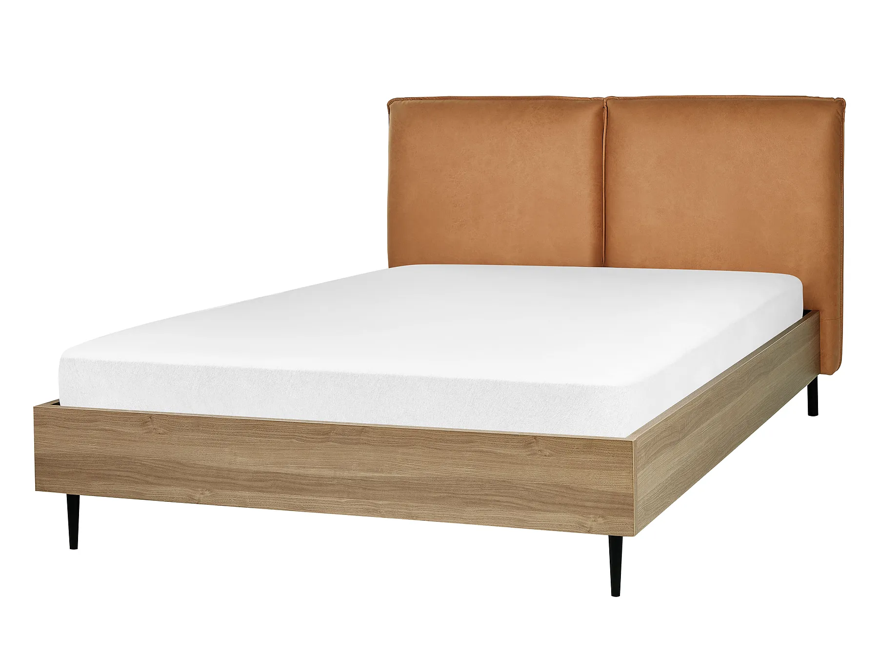 Letto Pelle sintetica LIMANTON 140 x 200 cm Marrone dorato_863222