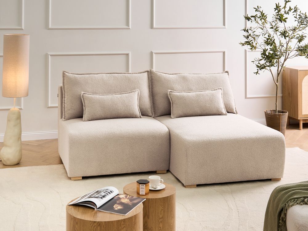 Divano angolare modulare NERBO Bouclé Beige Lato Sinistro