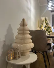 Dekoracja świąteczna Lampa stołowa DREVJA 51 cm Choinka Beżowy_1051717