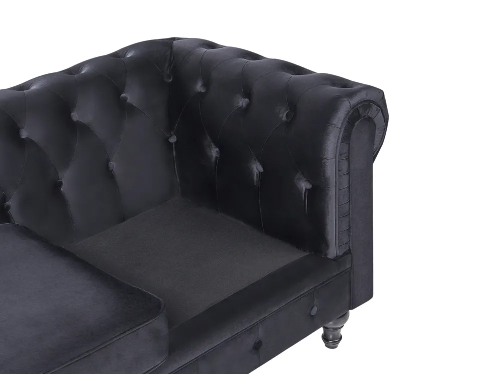Living Room Set 4 Seater CHESTERFIELD Velvet Black_707694