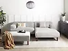 Corner Sofa HOLT with Ottoman Fabric Light Grey Left Hand