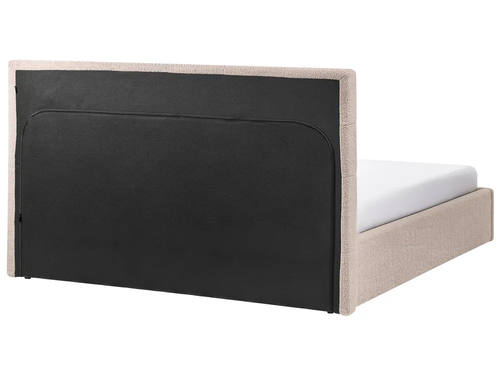 Ottoman Bed LORIENT Boucle Beige 180 x 200 cm (EU Super King)_1040266