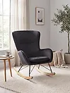 Rocking Chair ELLAN Velvet Black